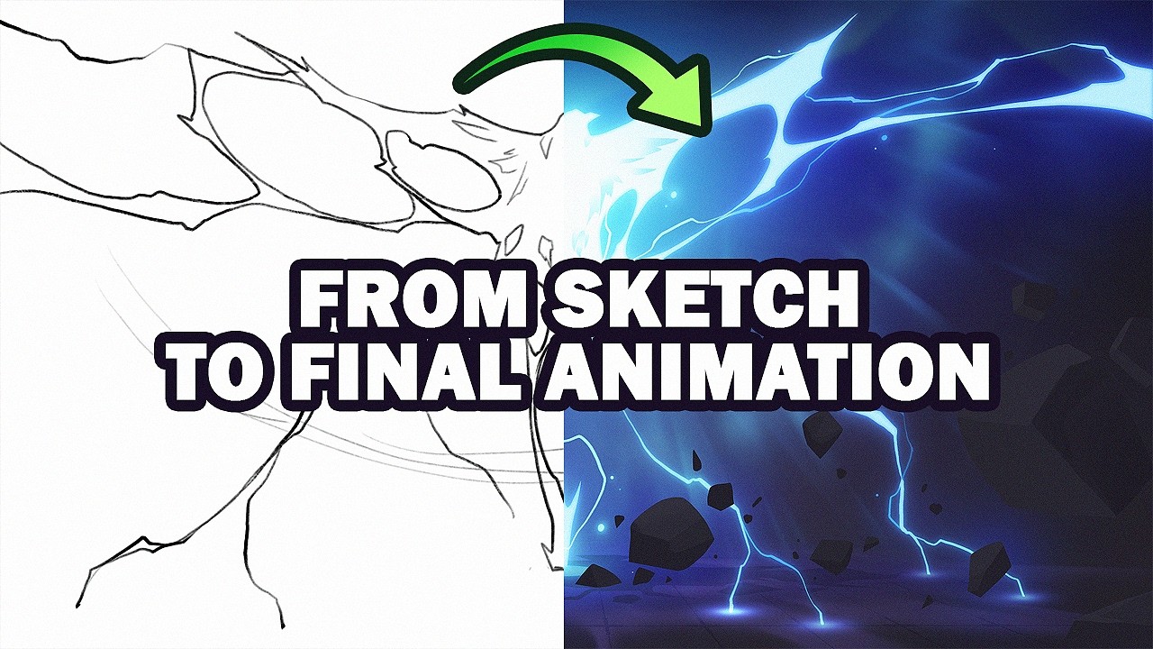 2D FX Animation Timelapse: Lightning & Electricity Element