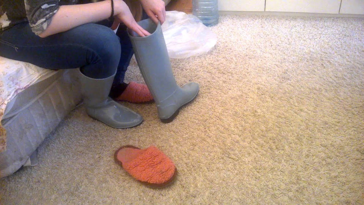 First wearing of new girls blue Sandra wellington boots