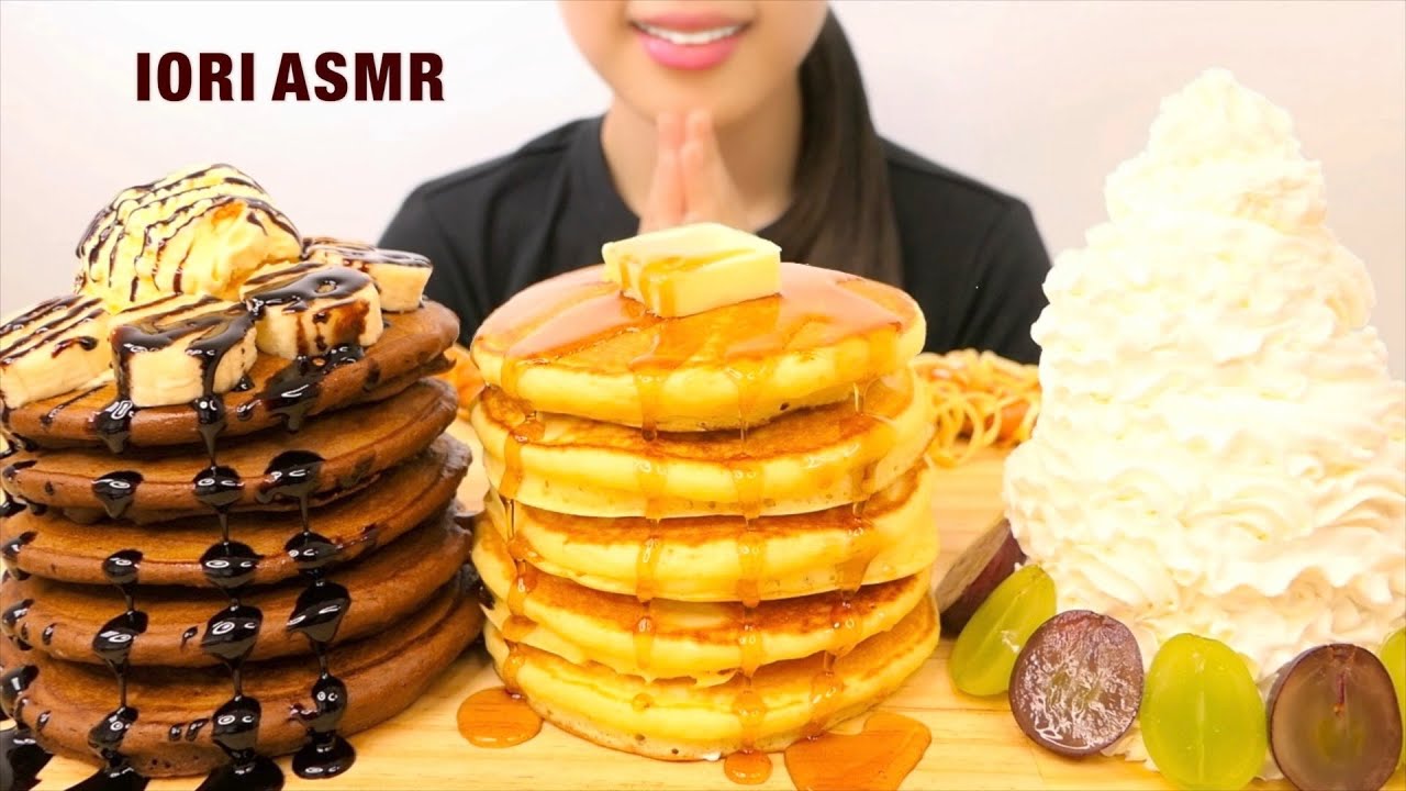 【ASMR / 咀嚼音】ホイップ盛り盛りパンケーキ PANCAKES 팬케이크 【Eating Sounds】