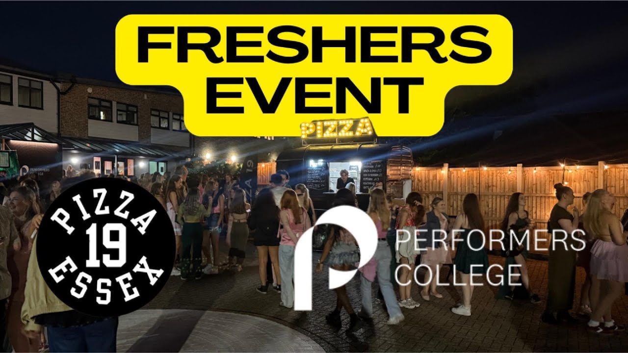 Pizza at Performers College Freshers Event 2025