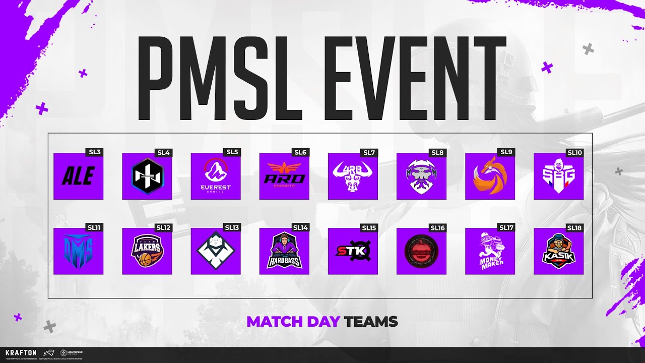 PUBG MOBILE - PMSL EVENT🔥KASIK TEAM  SBG  BRUTE FORCE  HARDBASS TEAM  Team Lakers  ARO  STK  SLY