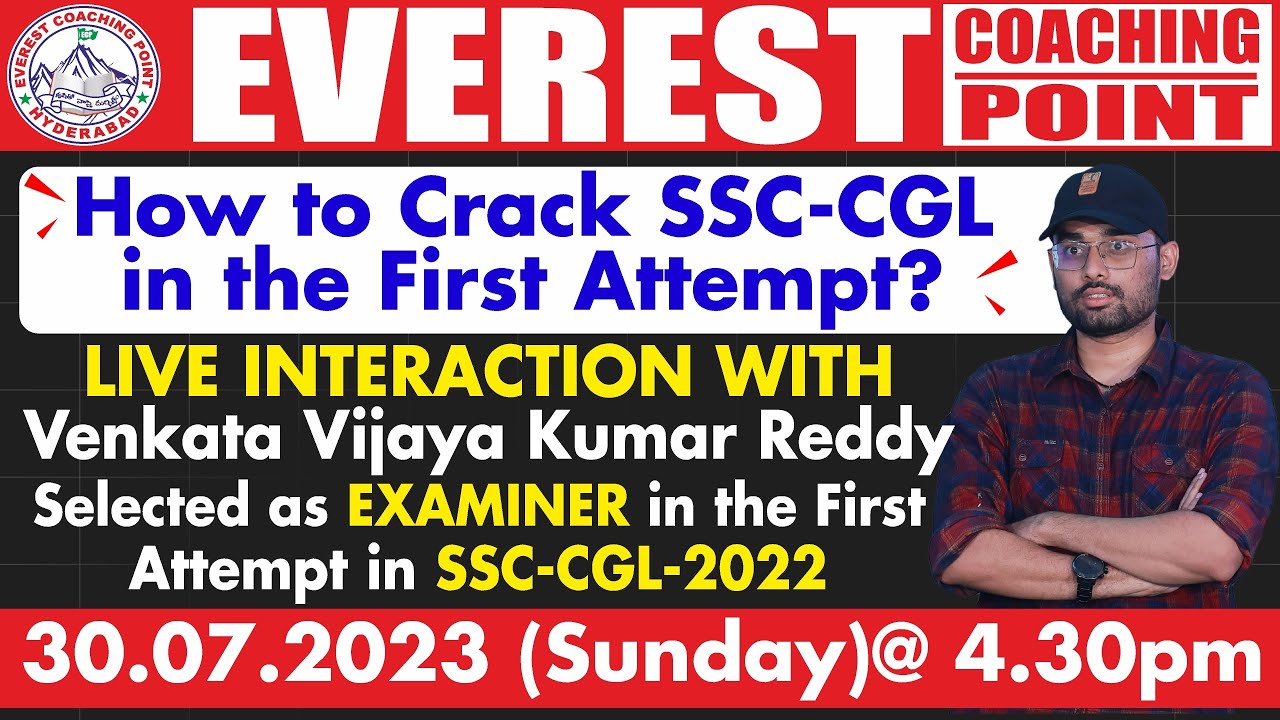 HOW TO CRACK SSC CGL IN FIRST ATTEMPT | LIVE INTERACTION WITH VENKATA VIJAY KUMAR REDDY | EXAMINER |