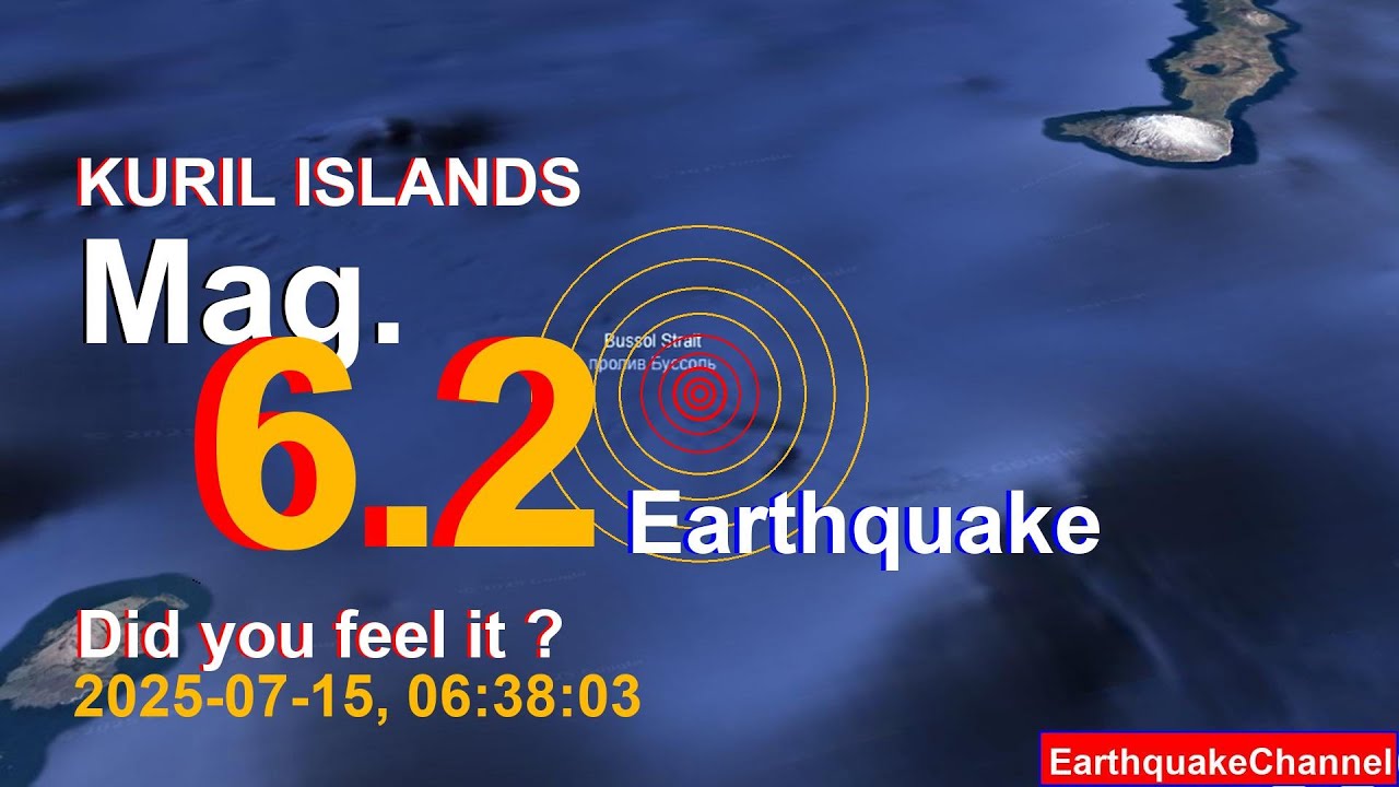 kuril islands Earthquake today now 2025-07-15, at 06:38:03