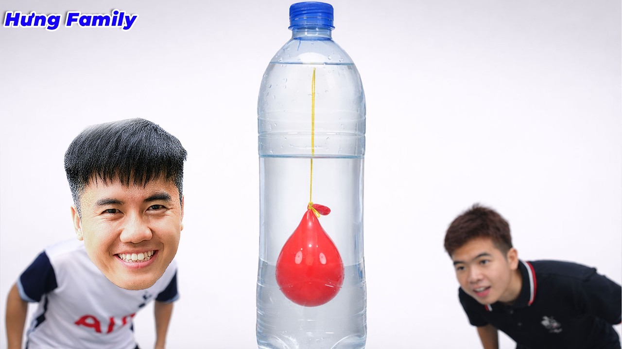 Hưng Troll | Thử Thách Làm Quả Bóng Nước Chìm Dưới Đáy Chai Không Chạm Tay