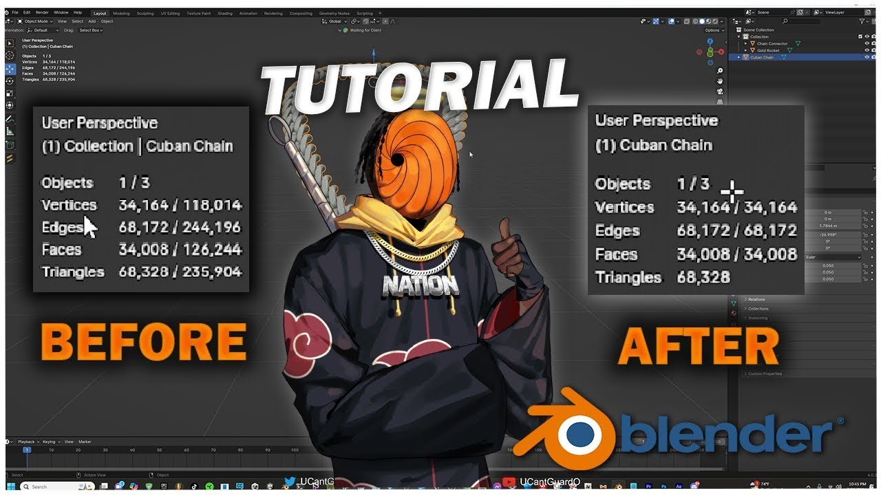 How To Lower the Polygon Count of ANY Object in Blender! | Tutorial