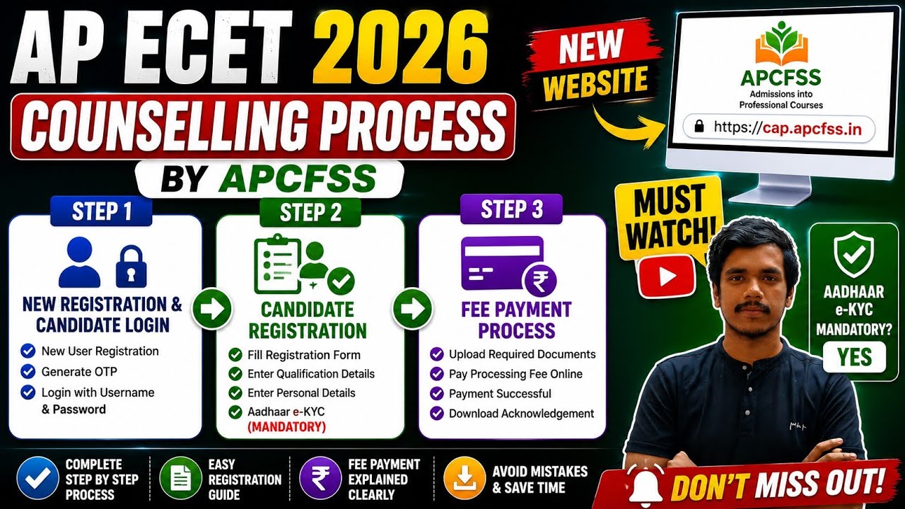 AP ECET 2026 COUNSELLING CANDIDATE REGISTRATION, FEE PAYMENT PROCESS EXPLAINED| 