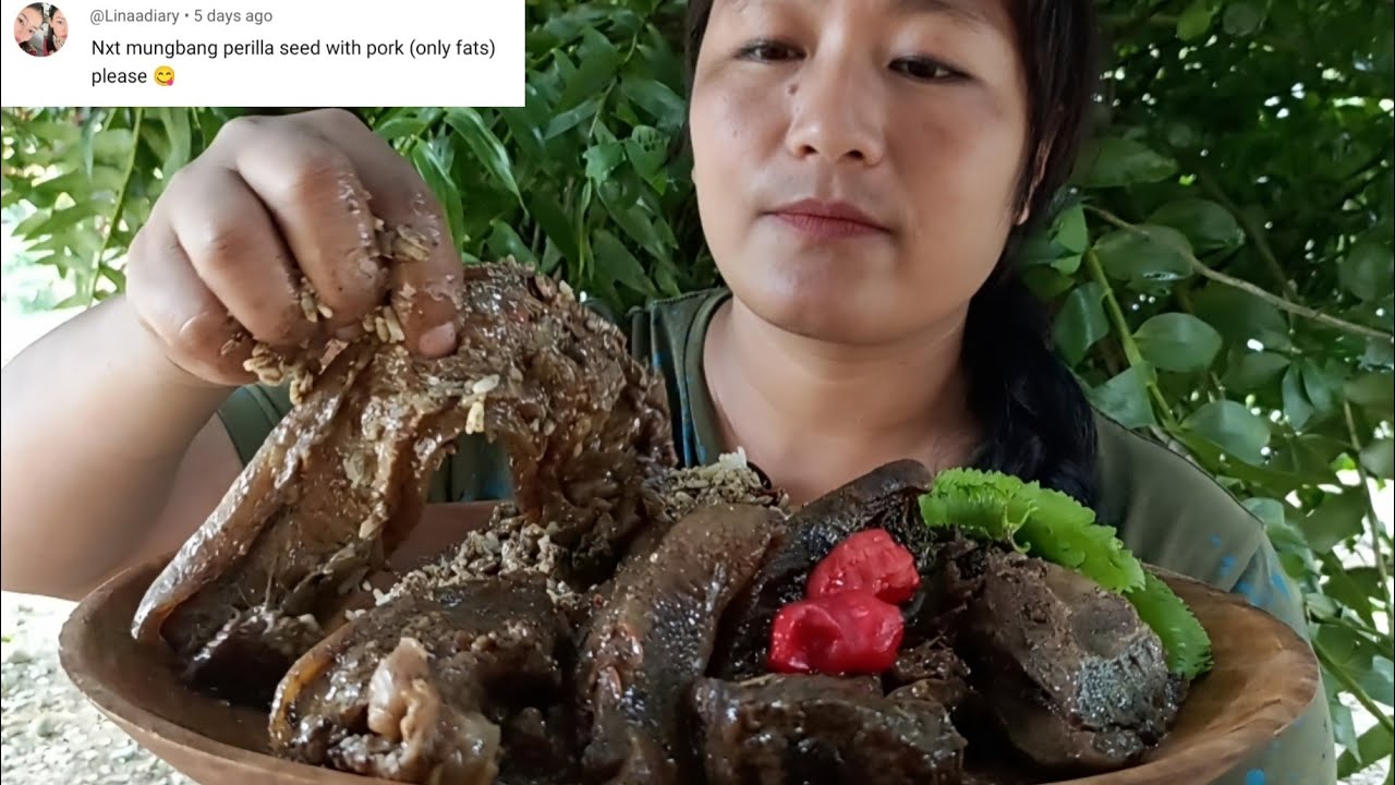 HUGE AMOUNT OF SMOKED PORK FATS  PERFECTLY Cooked IN PERILLA & AXONE || NORTHEAST NAGA MUKBANG
