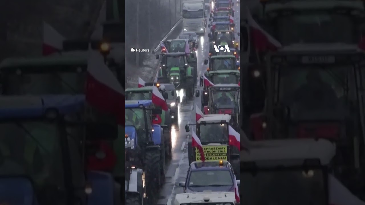 Thousands of Polish Farmers Strike, Block Ukraine Border | VOA News #shorts