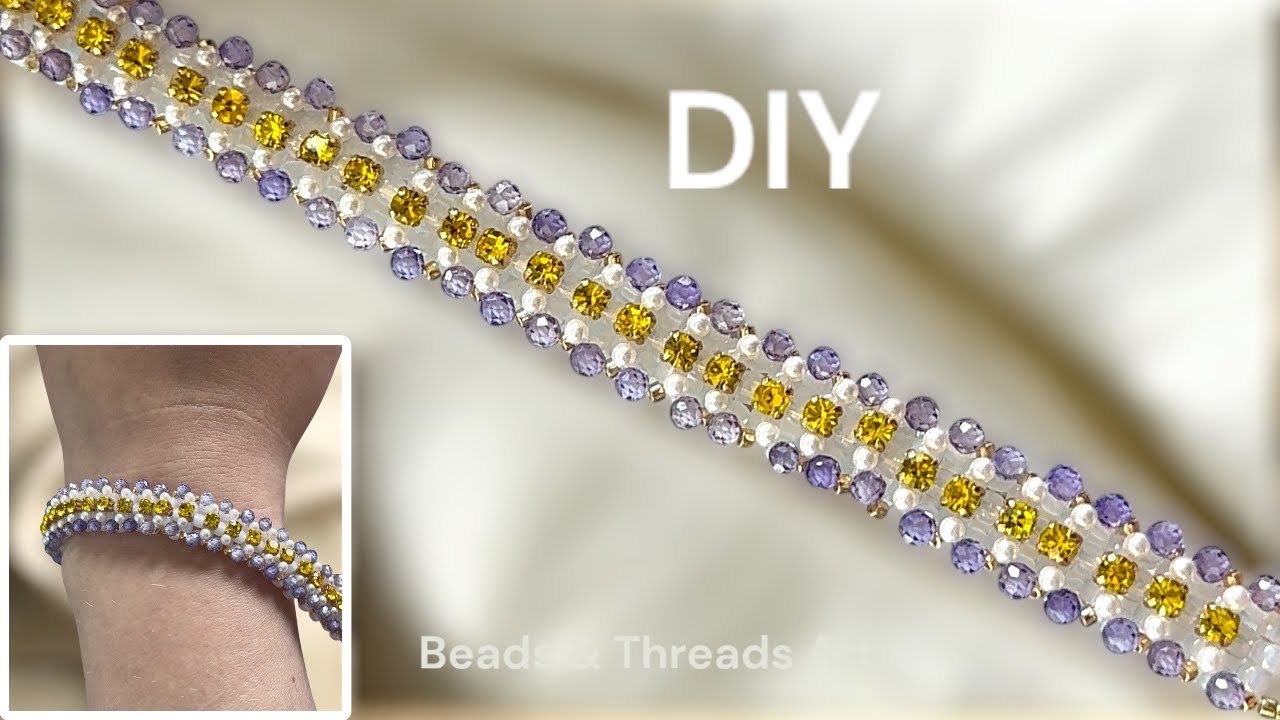 DIY Easy Beaded Bracelet with Rhinestones | Elegant Handmade Jewelry Tutorial