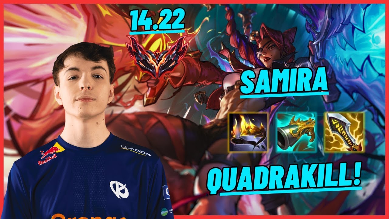 KCB CALISTE: SAMIRA VS CORKI (ADC) QUADRAKILL, DIVIN - EUW GRANDMASTER - PATCH 14.22