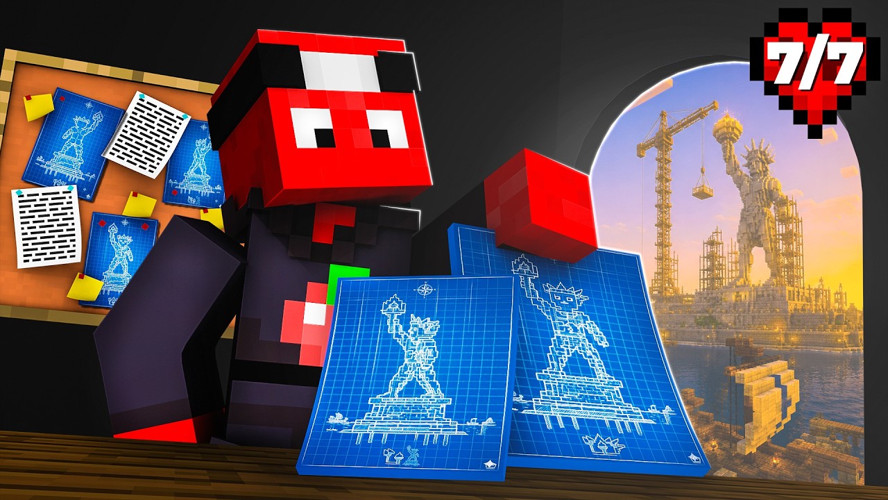 Zbudowałem NAJWIĘKSZY posąg w Minecraft Hardcore 7/7