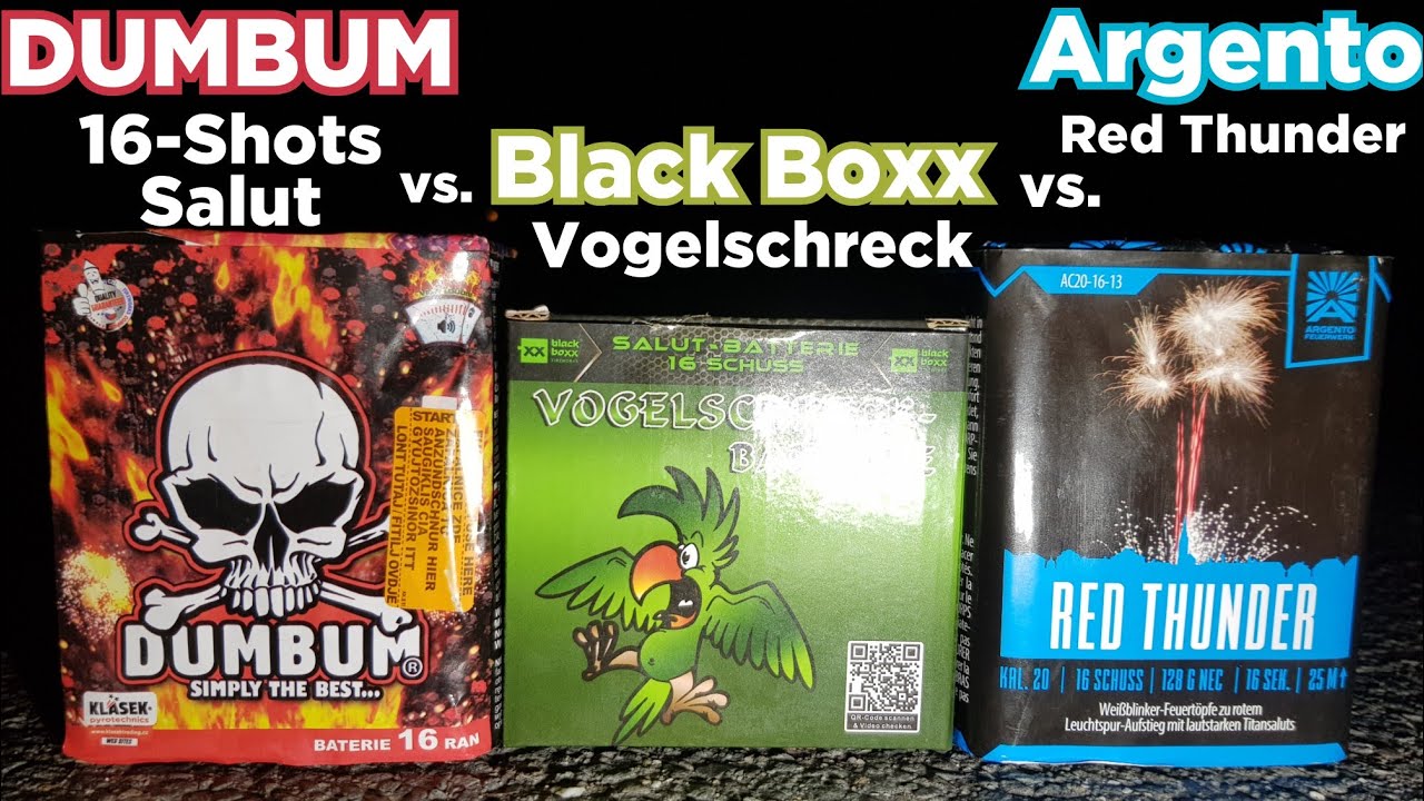 DUMBUM 16-Shots Salut vs. BlackBoxx Vogelschreck vs. Argento Red Thunder | PhilippFireworks