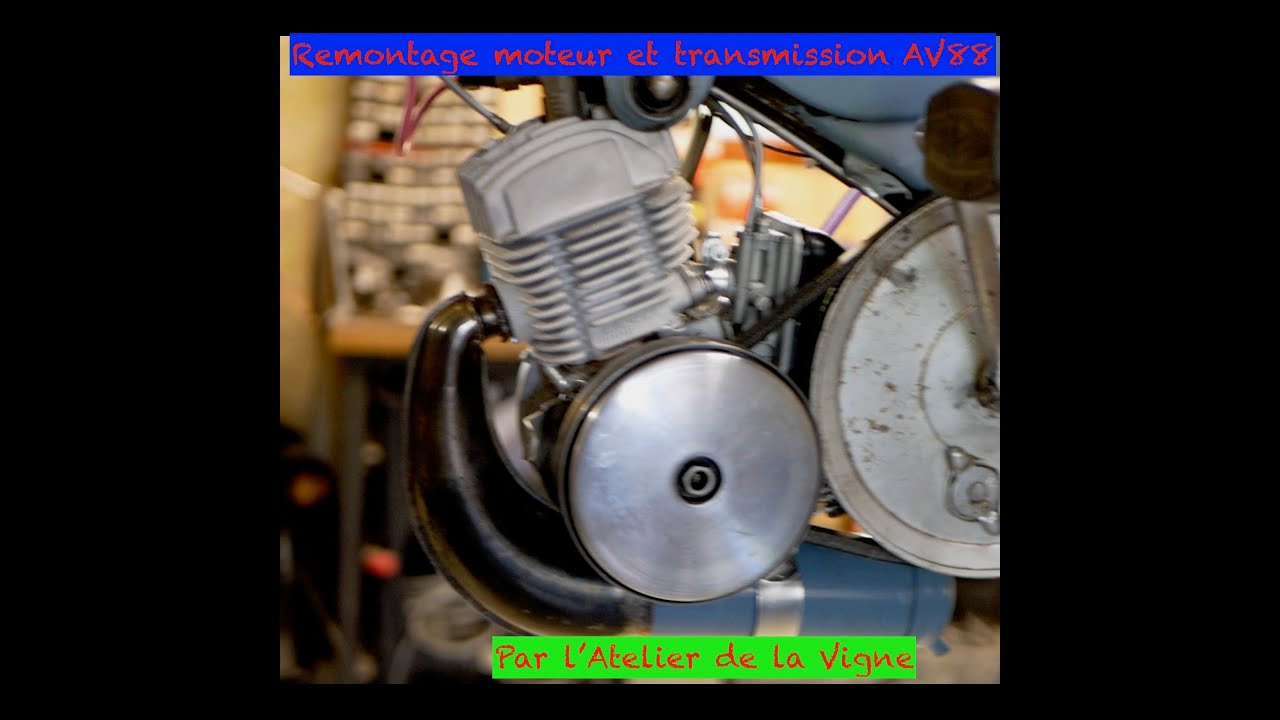 Motobécane AV 88 : montage du moteur et transmission