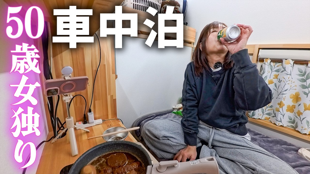 軽トラの荷台に小さな秘密基地を作って車中泊