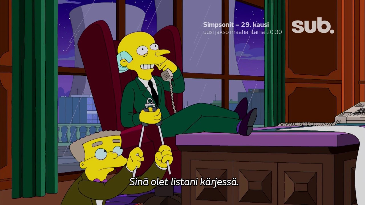 Uusi ohjelmapaikka 19.3 alkaen | Simpsonit | Sub