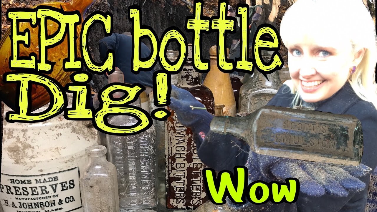 Another EPIC Bottle Dump Dig! Metal Detecting Relics & Bottles! Privy AT Pro WOW!