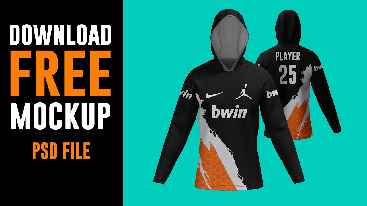raglan long sleeve jersey | long sleeve hoodie PSD