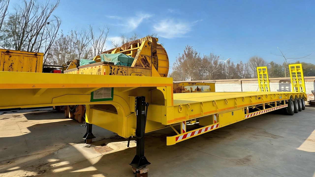 DFRUN 4 Axles 70Ton 15/20m Extendable Lowbed Trailer