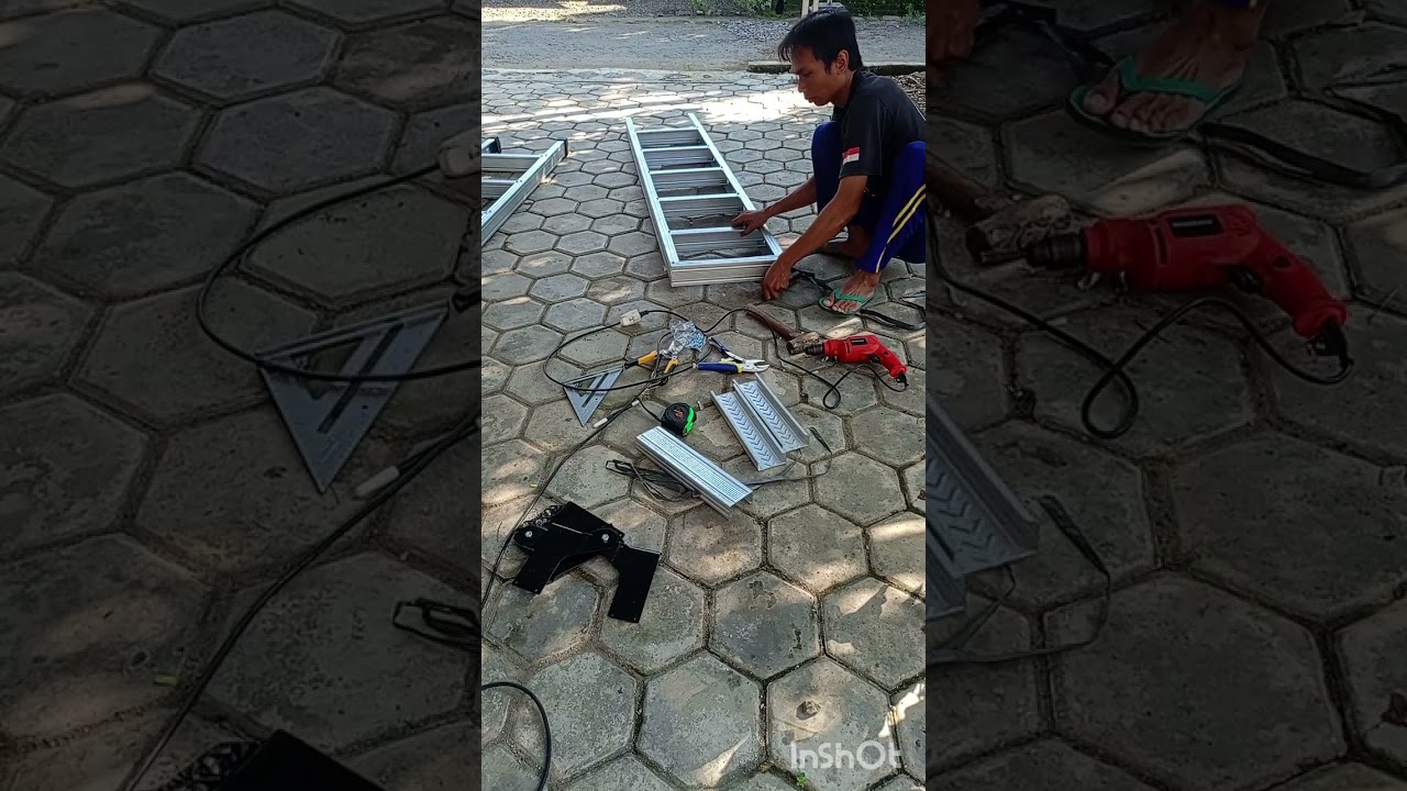 Membuat tangga lipat baja ringan
