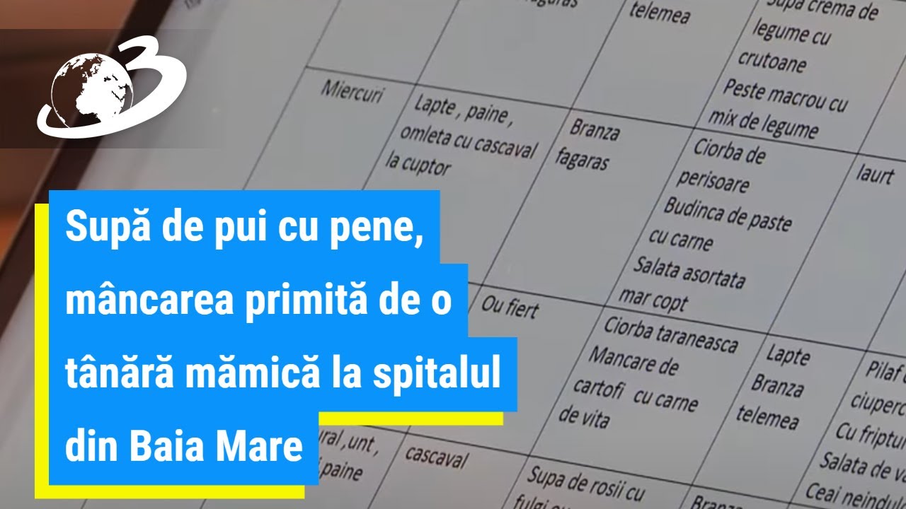 Supă de pui cu pene, mâncarea primită de o tânără mămică la spitalul din Baia Mare