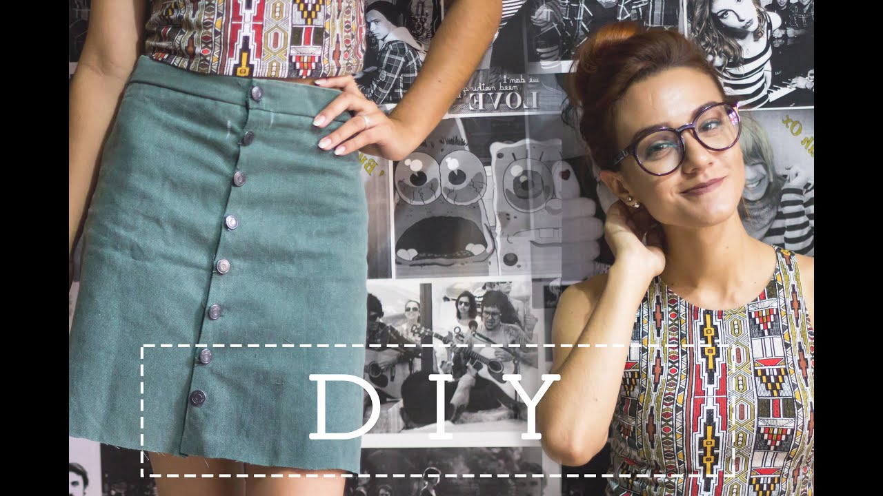 DIY - Saia Jeans de botões