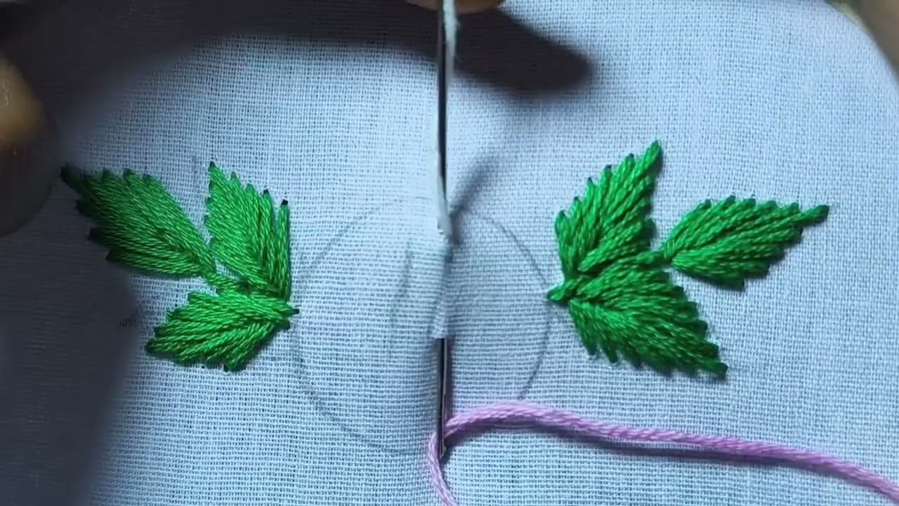 Easy Embroidery sunflower 🌹💜🪡 Easy Embroidery tree 🌿 leaf design hand embroidery design ||
