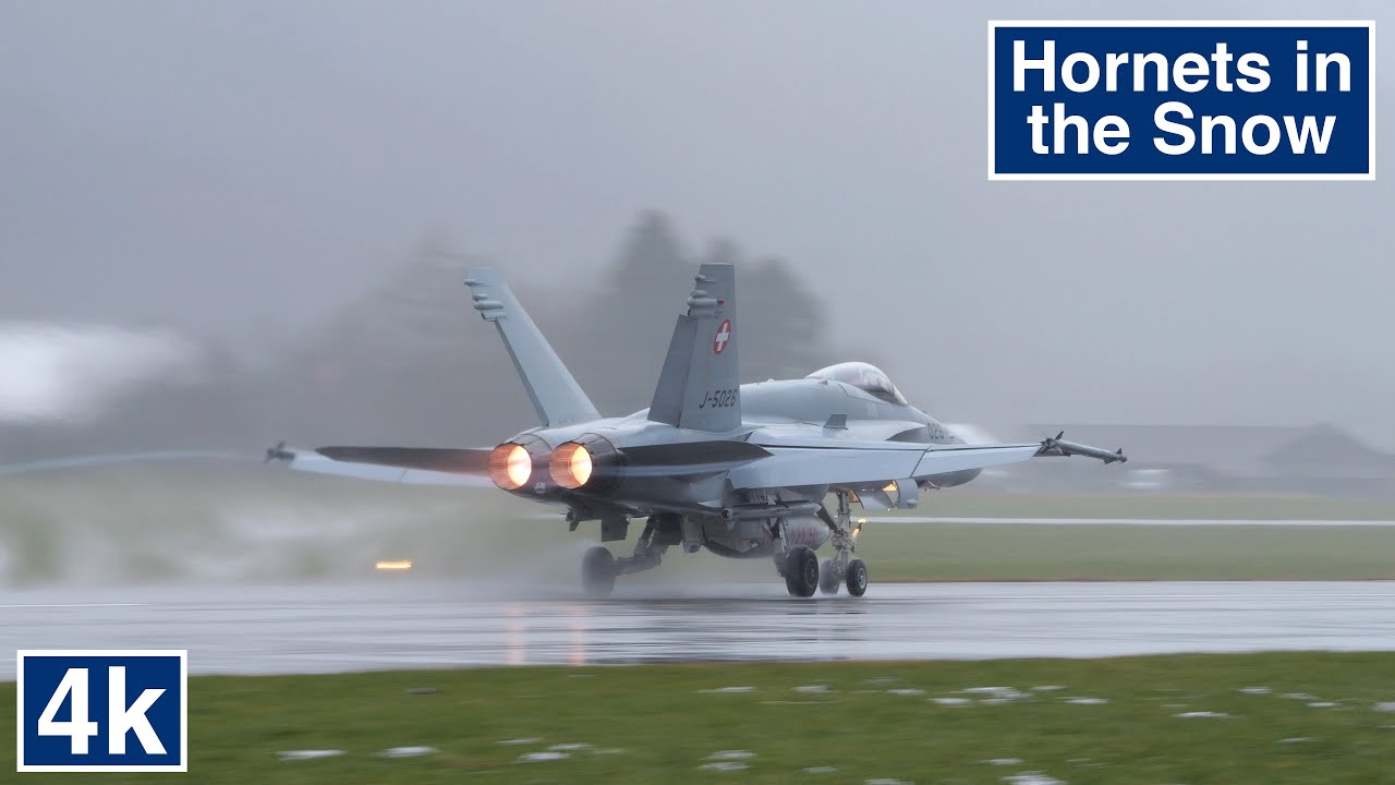 Fighter Jets Snowstorm: Swiss F-18 Hornets Extreme Weather Challenge at Meiringen Base
