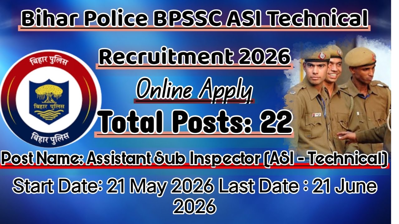 BPSSC ASI Technical Online Form 2026 Start 🔥 Eligibility, Salary, Exam Pattern Full Details