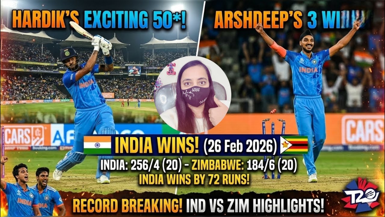 India Wins! 🇮🇳 Zimbabwe Out of WC! 🔥 256 Runs Record! #INDvsZIM #livestream #live #viral #yt