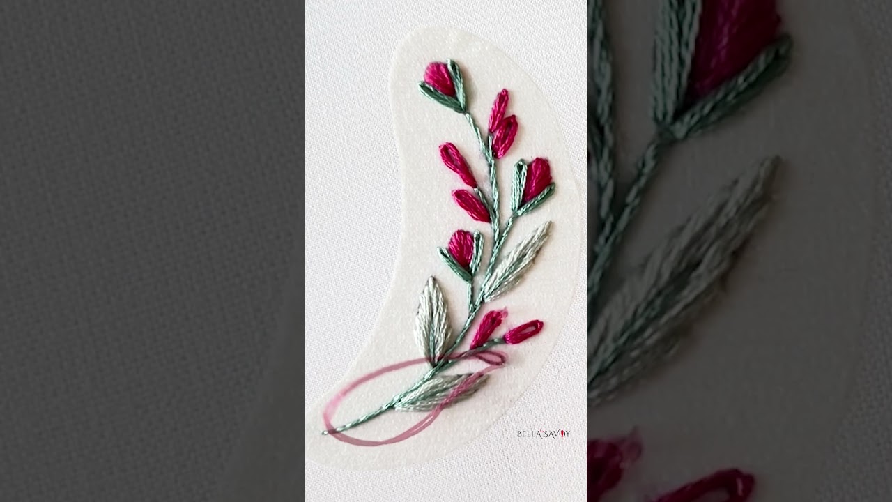 Stick and Stitch Flower Embroidery Design on Sulky Transfer | Easy Embroidery 