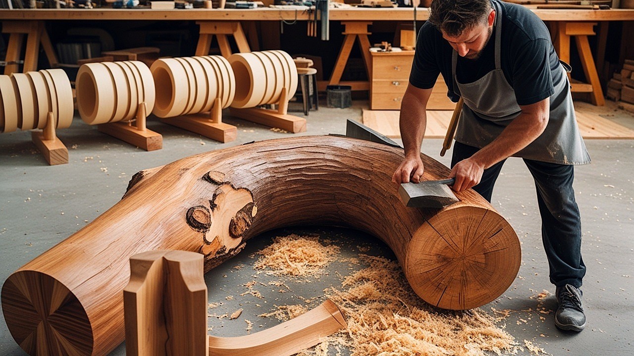 Creative Woodworking Ideas from Discarded Wood Pieces Combined with Redwood Logs | Cheap Woodworking