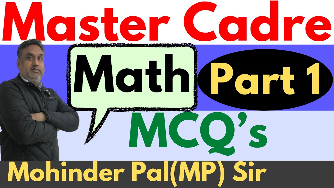 Master Cadre Maths Preparation | Maths Master Cadre Preparation | Master Cadre New Update | Part 1