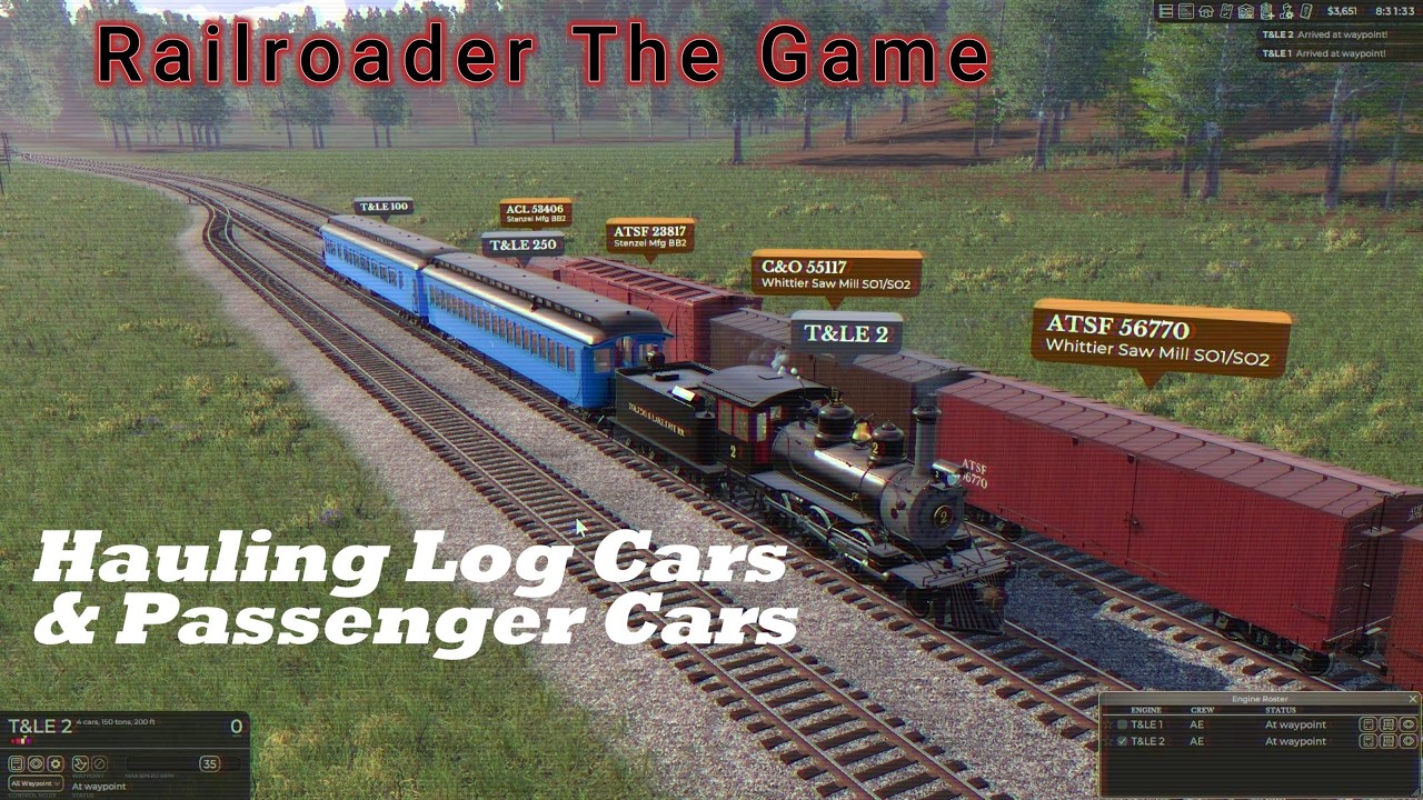 Railroader The Game: Hauling Logging Cars and Passenger Cars