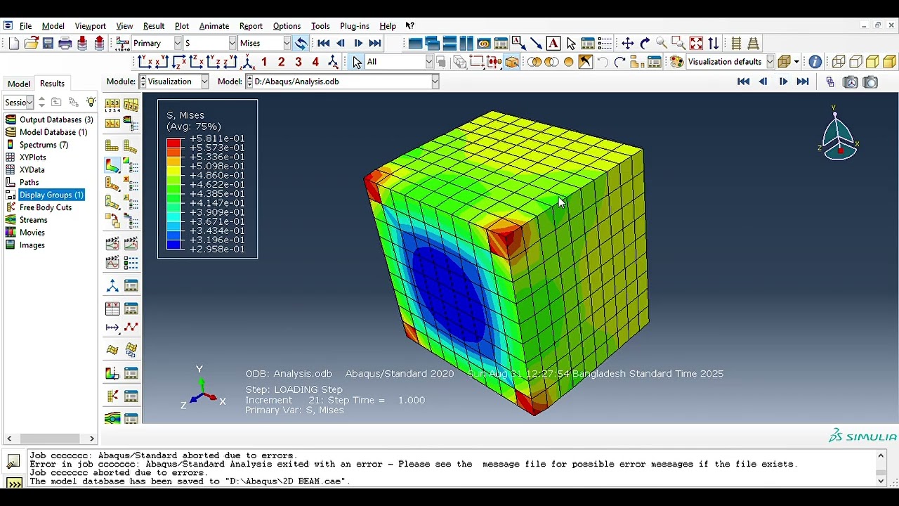 3D Concrete Cube - Abaqus CAE 2020