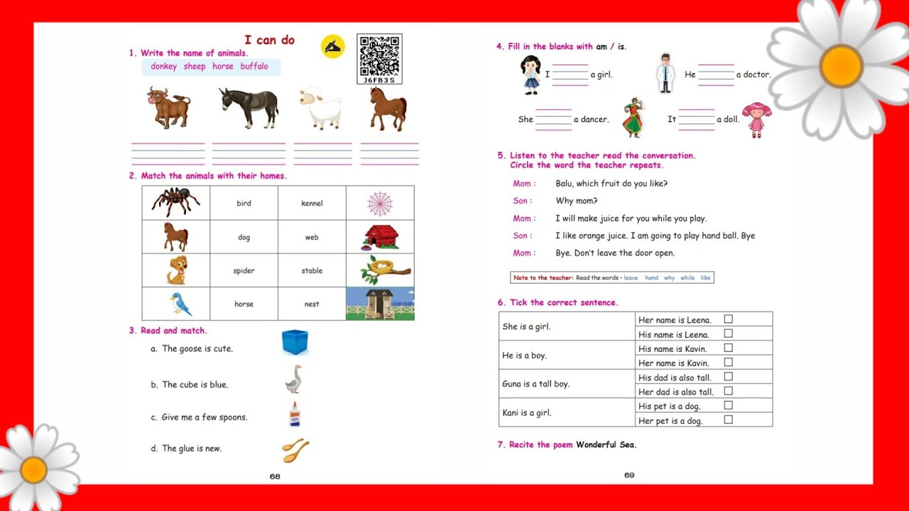 I can do - A visit to the farm - pg.no. 68 & 69