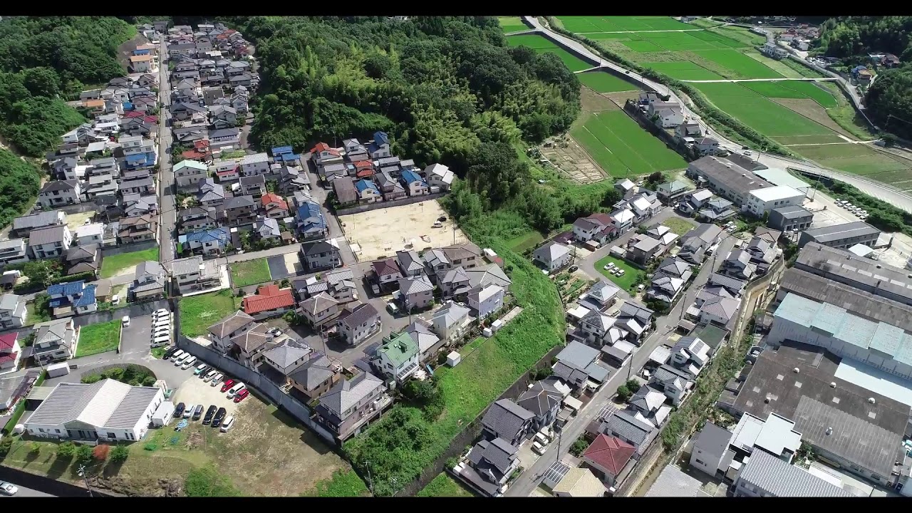 災害から二日後　三原市本郷町　マックスバリュー周辺　空撮