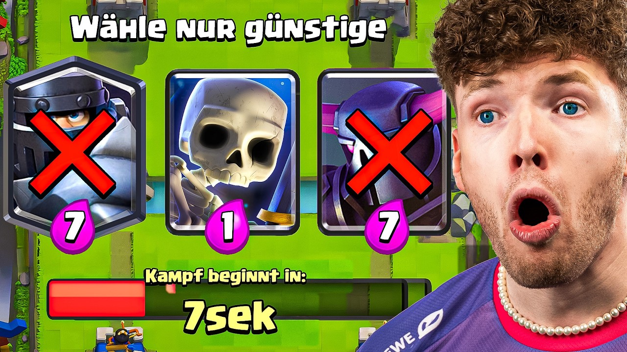 😱🤯NUR GÜNSTIGE KARTEN WÄHLEN, BIS ICH RAUSFLIEGE... (WELTREKORD?) | Clash Royale Deutsch
