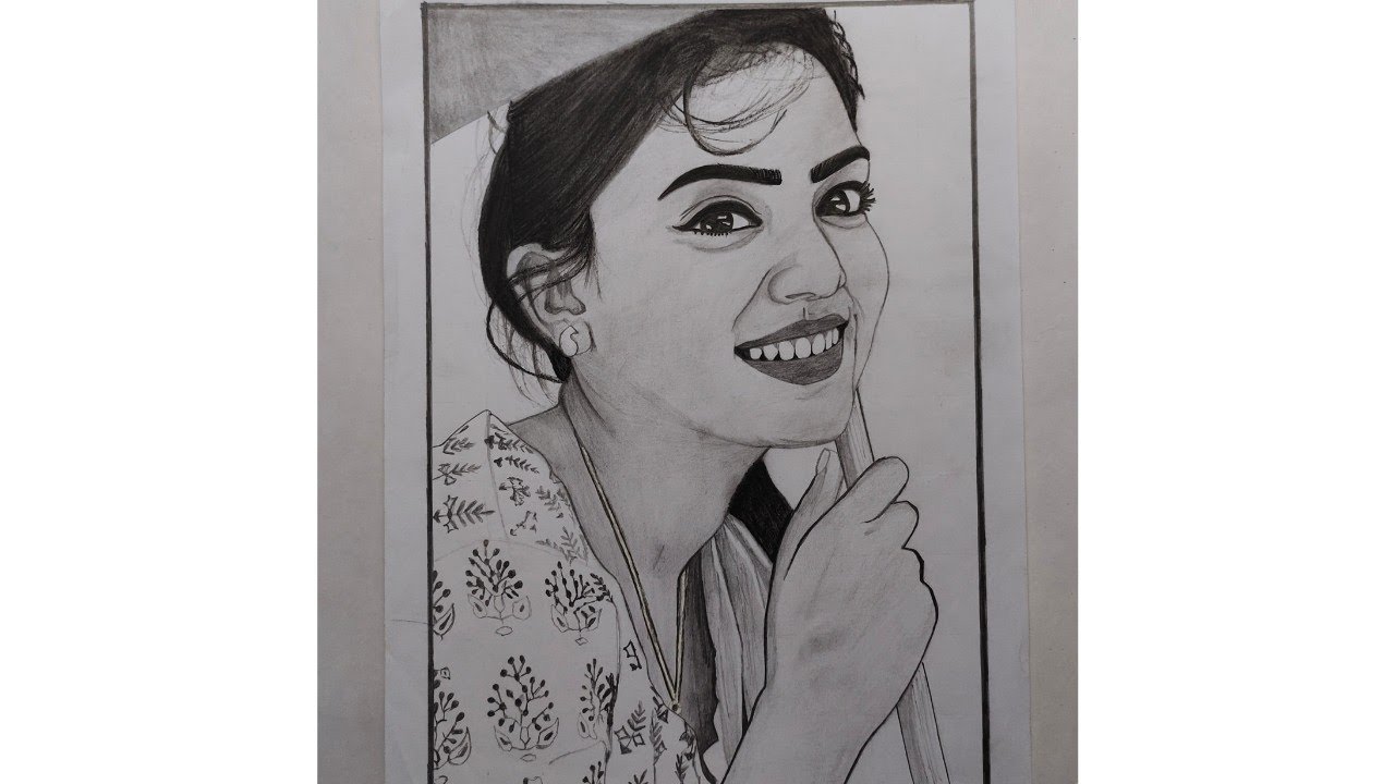 Nazriya Nazim pencil drawing video