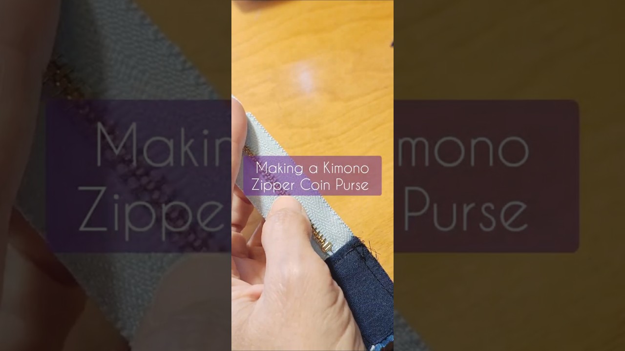 Sewing Kimono Tiny Zipper Coin Purse Upcycled Japanese Vintage Kimono Silk