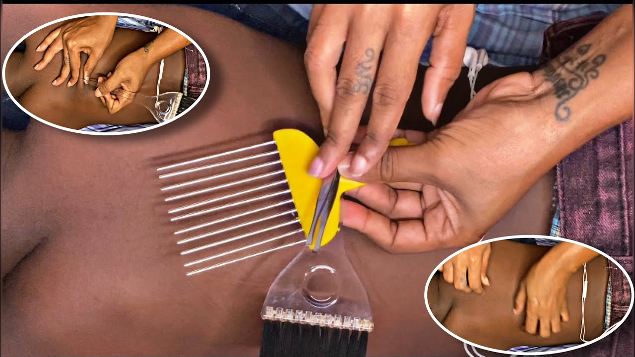 Asmr/ (combo) . Nitpicking on back X scratching with different tools 😴