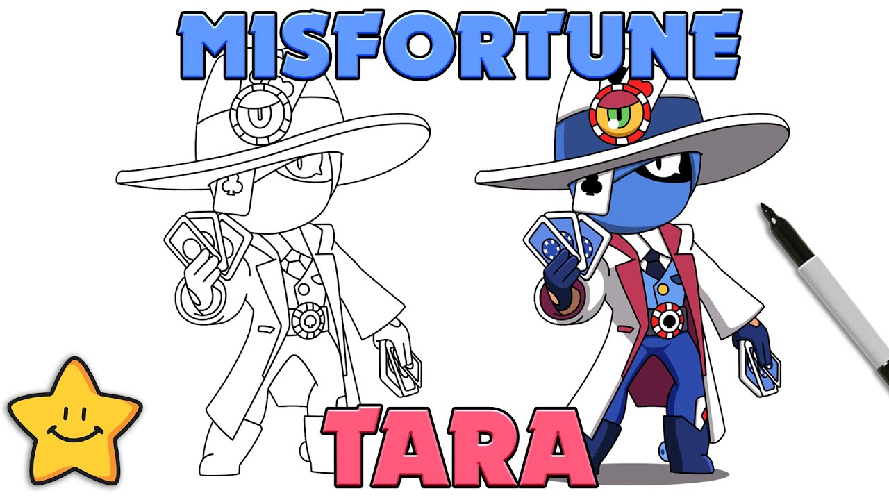 How To Draw MISFORTUNE TARA | Brawl Stars | New Skin | Step By Step
