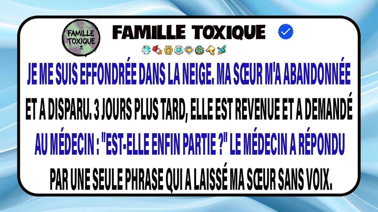 Je Raconte Comment Ma Sœur M’a Laissé Geler Dans La Neige Puis Est Revenue Réclamer Mon Argent.