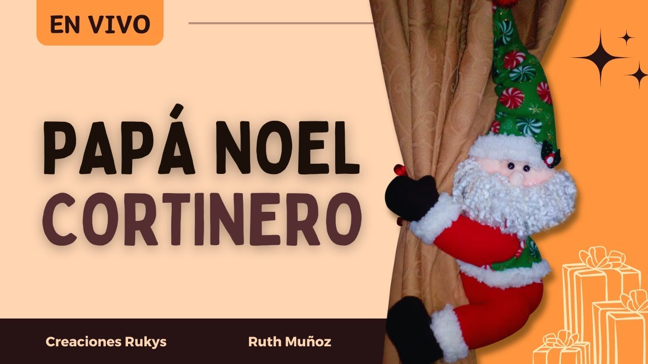 Papá Noel Cortinero | Moldes Gratis | Creaciones Rukys