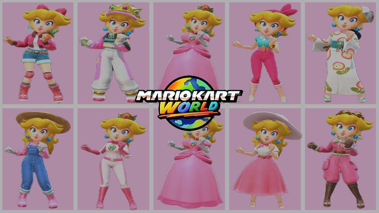 🔓 Desbloqueando TODOS los trajes de PEACH 🚀| Mario Kart World.
