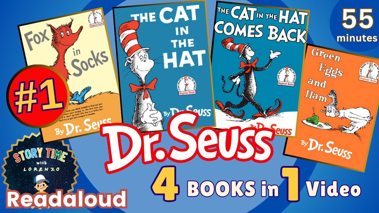 DR. SUESS 4 BOOKS COMPILATION |READ ALOUD BEGINNER BOOKS (55 Min.) Part 1 Fun Fact, Quiz (Animated)