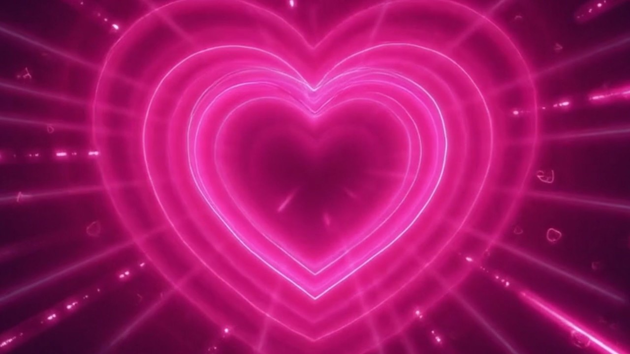 Pink Heart Background💖 Romantic Pink Tunnel Heart Screensaver Motion Video Effect - Heart Lights