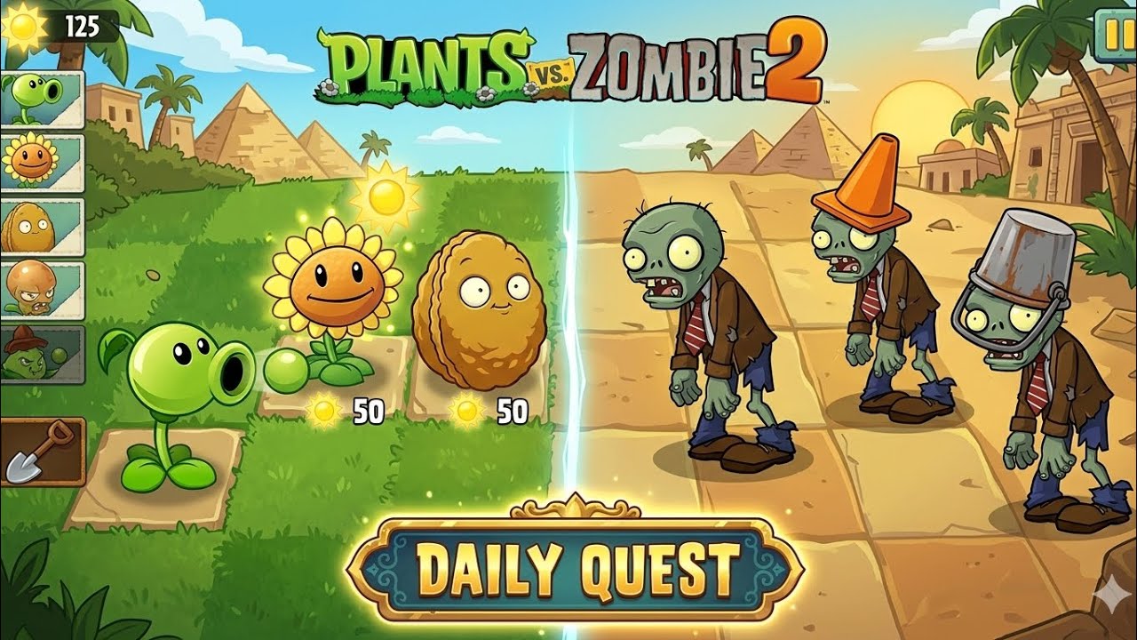 DAILY QUEST  | DAY 1 | PLANTS VS ZOMBIE 2 