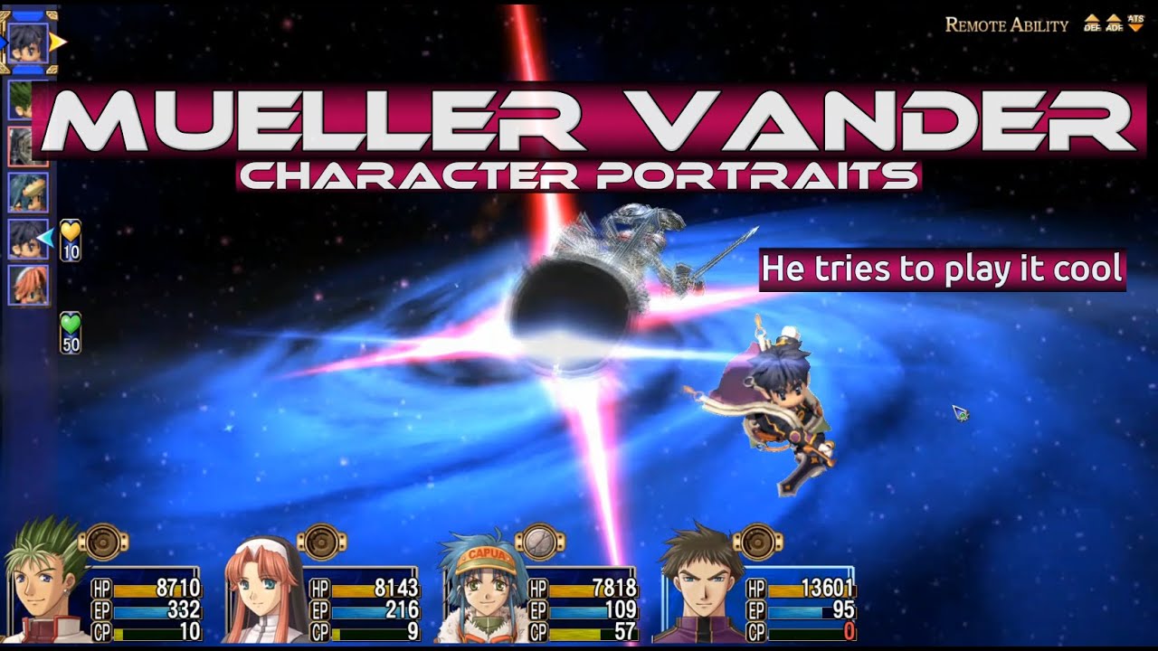 The Legend of Heroes: Trails in the Sky the 3rd: Mueller's hilarious character portraits @ HP levels