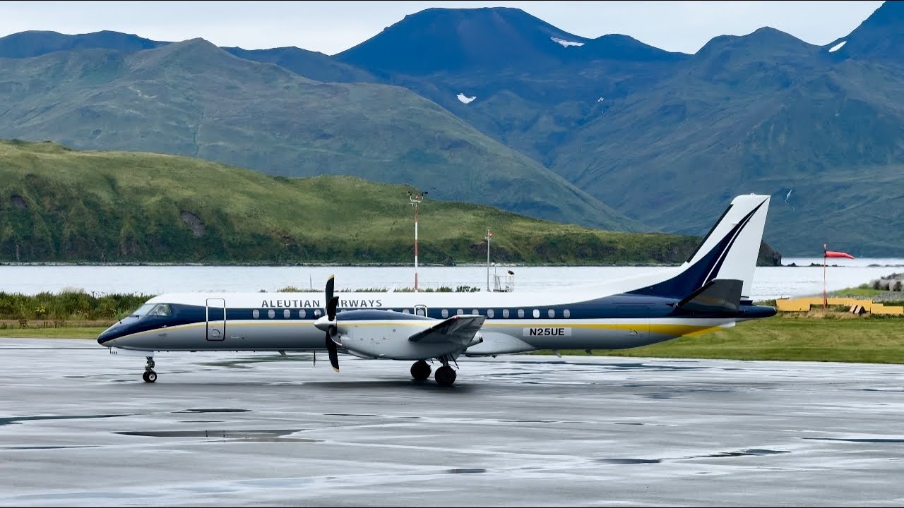 Unalaska Aviation Action! Saab 2000, Beech 1900C & Cessna 441 Conquest at Tom Madsen Airport!
