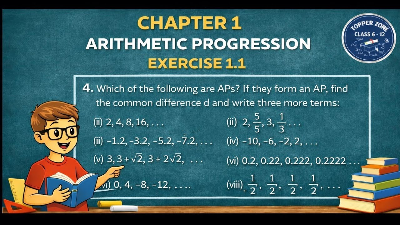 Arithmetic progression|Chapter 1|Excercise 1.1